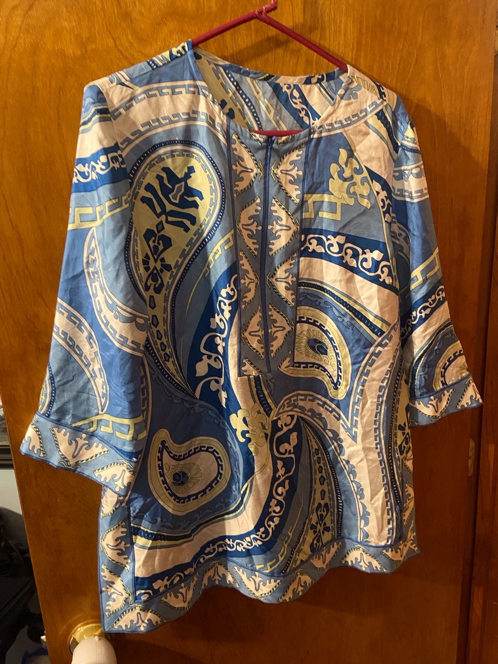 Women’s Blue Paisley Print Blouse